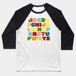 ABC Alphabet Retro Bold Letters Baseball T-Shirt